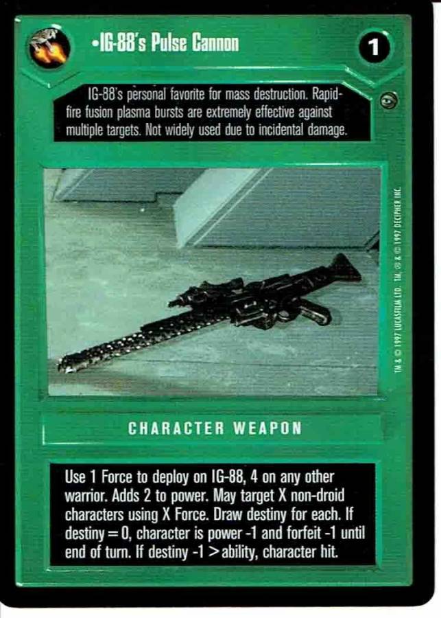 STAR WARS CCG DAGOBAH BLACK BORDER DARK SIDE IG-88'S PULSE CANNON