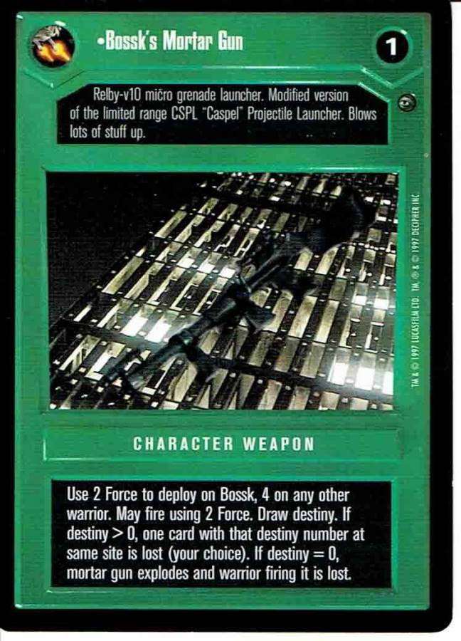 STAR WARS CCG DAGOBAH BLACK BORDER DARK SIDE RARE BOSSK'S MORTAR GUN ex