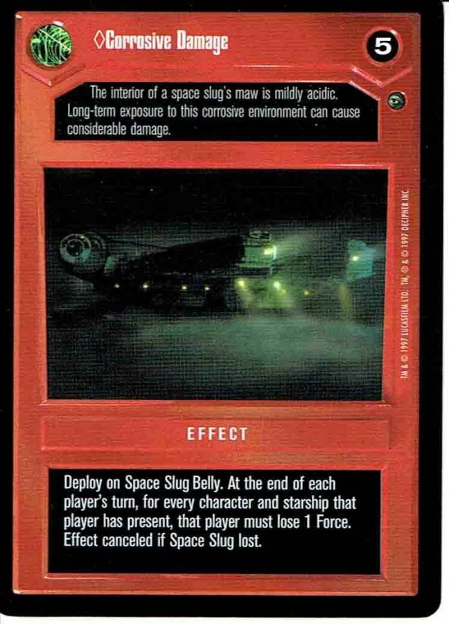 STAR WARS CCG DAGOBAH BLACK BORDER DARK SIDE RARE CORROSIVE DAMAGE ex
