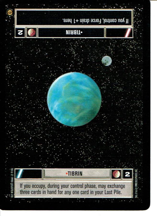 STAR WARS CCG JABBA'S PALACE BLACK BORDER LIGHT SIDE RARE TIBRIN lp