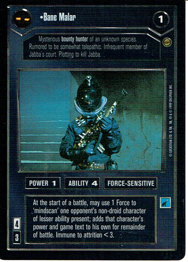 STAR WARS CCG REFLECTIONS VRF CARD BANE MALOR