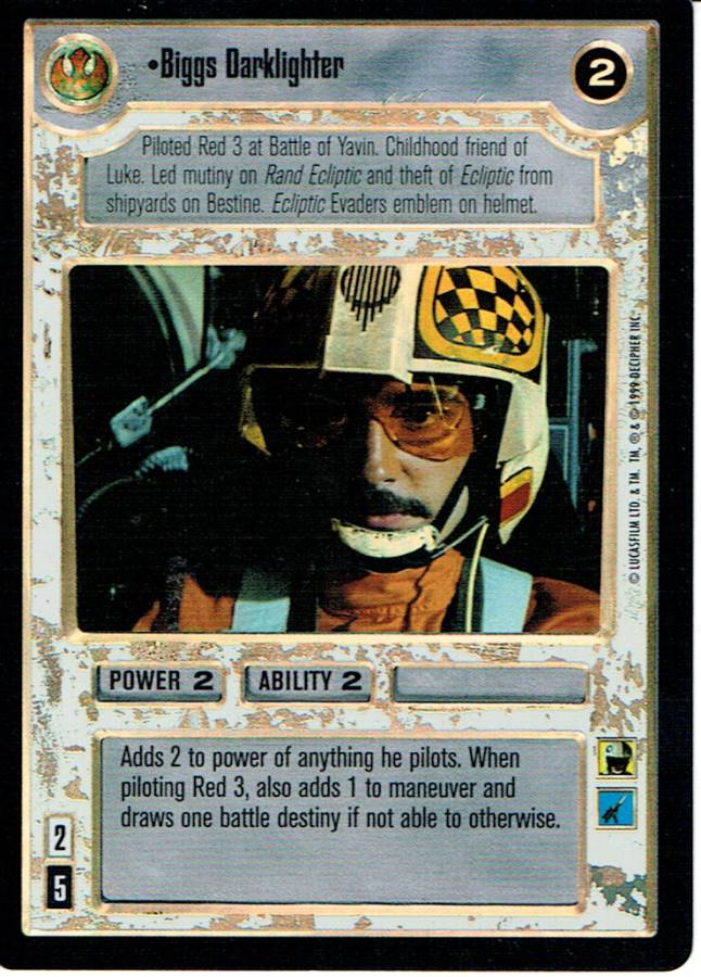 STAR WARS CCG REFLECTIONS VRF CARD BIGGS DARKLIGHTER