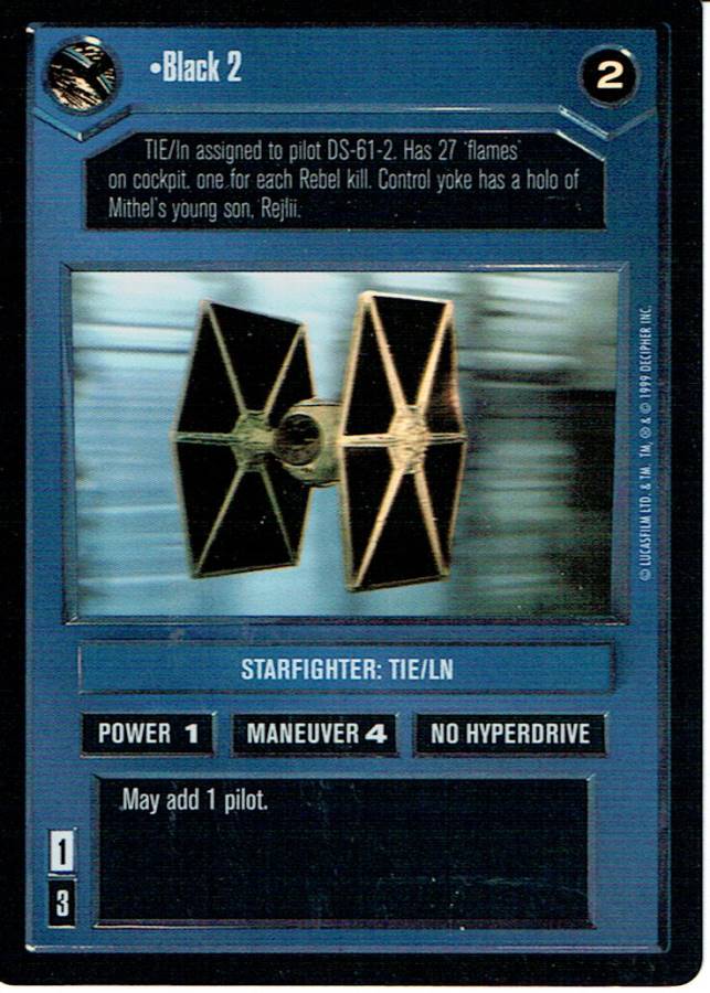 STAR WARS CCG REFLECTIONS VRF CARD BLACK 2