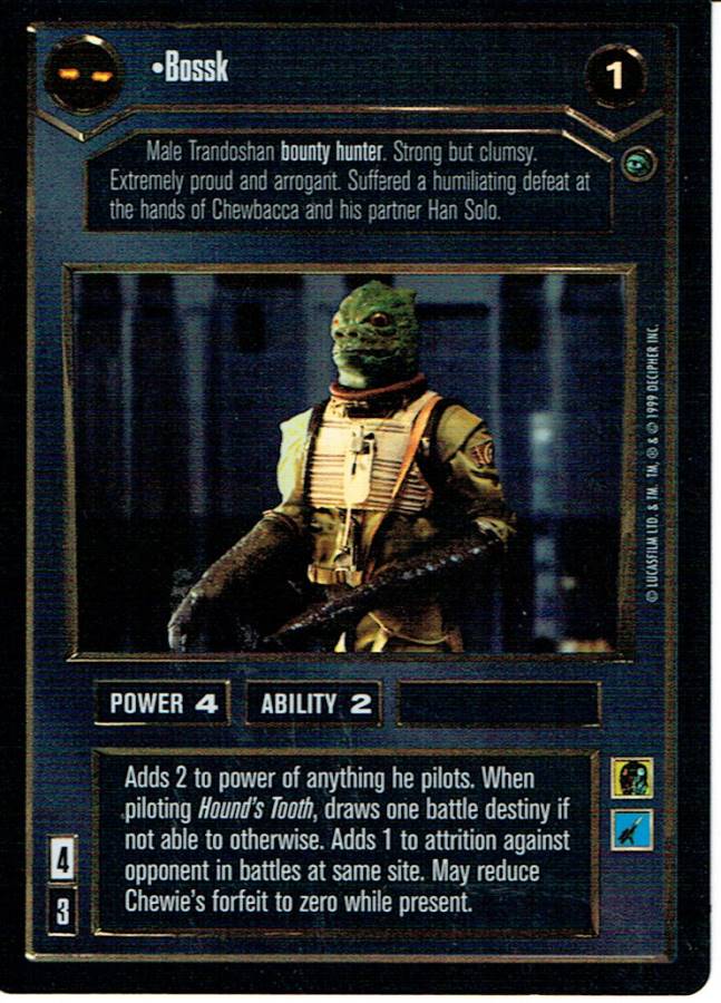 STAR WARS CCG REFLECTIONS VRF CARD BOSSK