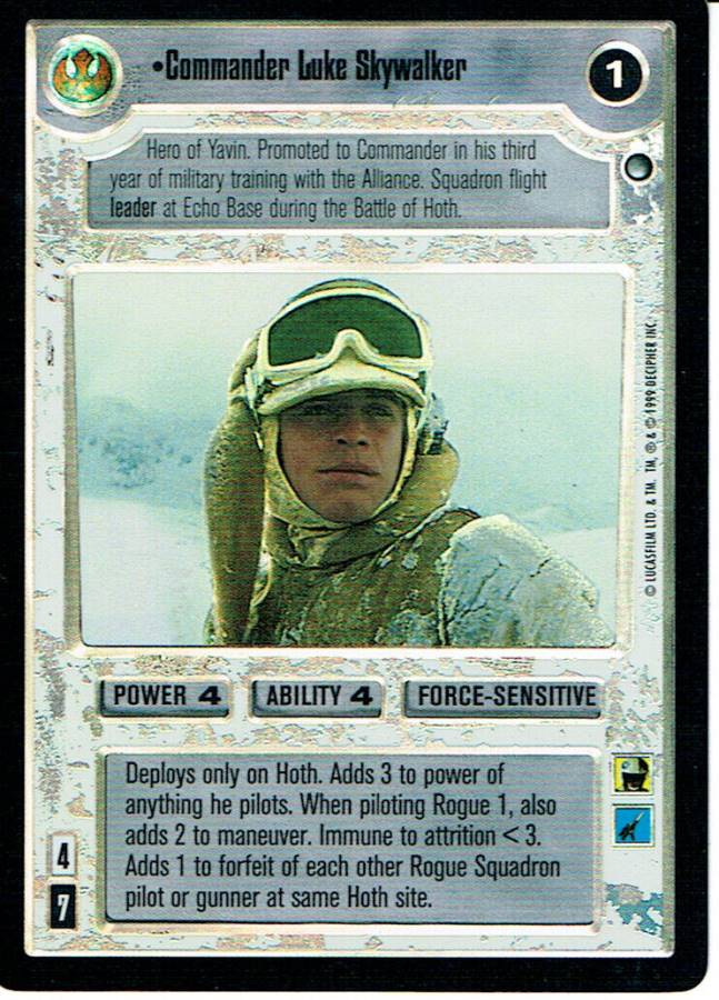 STAR WARS CCG REFLECTIONS VRF CARD COMMANDER LUKE SKYWALKER ex
