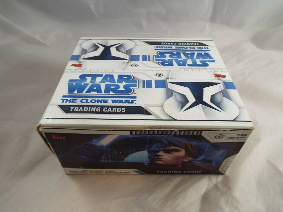 STAR WARS CLONE WARS 2008 UNSEALED BOX OF 24 SEALED PACKS
