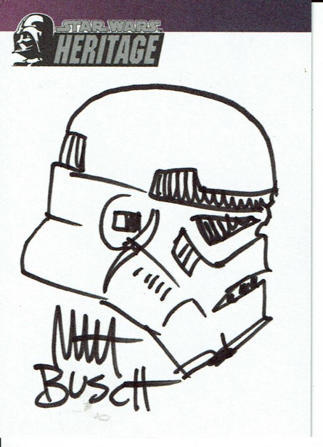 STAR WARS HERITAGE SKETCH CARD STORMTROOPER BY BUSCH