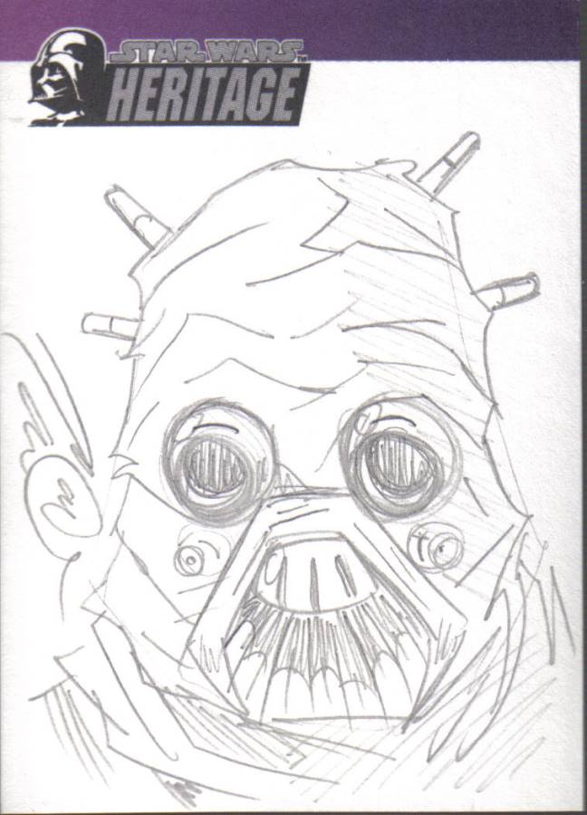 STAR WARS HERITAGE SKETCH CARD TUSKAN RAIDER BY T HODGES