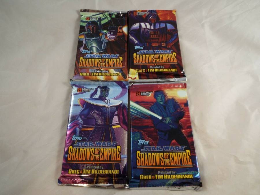 STAR WARS SHADOWS OF THE EMPIRE LOT OF 4 PACKS OF CARDS (Art Set)