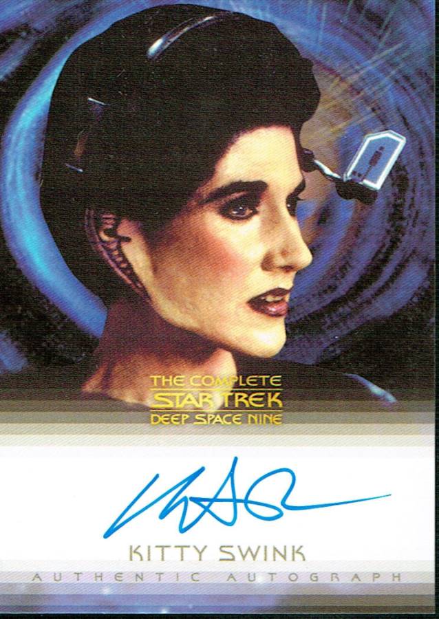 THE COMPLETE STAR TREK DEEP SPACE NINE AUTOGRAPH CARD A7 KITTY SWINK AS LUARAN