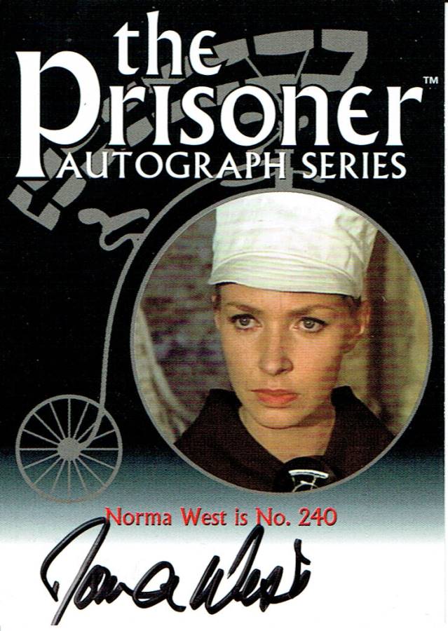 THE PRISONER AUTOGRAPH CARD PA15 OF NORMA WEST AS NO. 240
