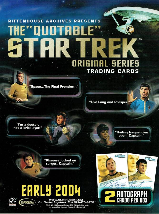 THE QUOTABLE STAR TREK TRADING CARDS SELL SHEET
