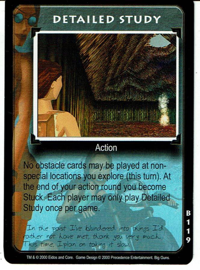 TOMB RAIDER CCG BIG GUNS RARE CARD B119 DETAILED STUDY
