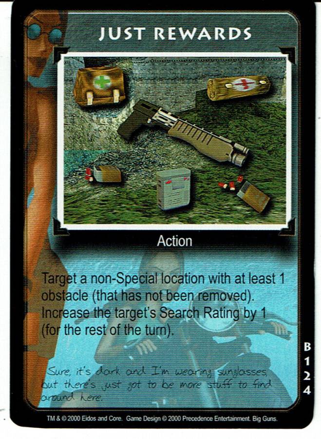 TOMB RAIDER CCG BIG GUNS RARE CARD B124 JUST REWARDS