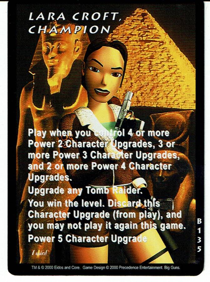 TOMB RAIDER CCG BIG GUNS RARE CARD B135 LARA CROFT, CHAMPION