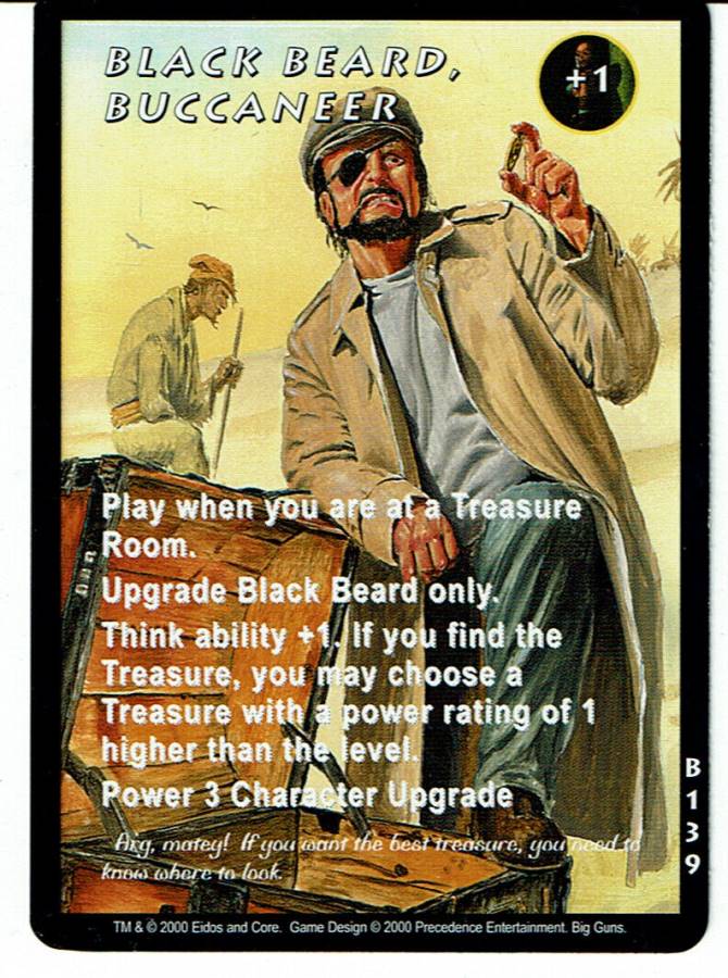 TOMB RAIDER CCG BIG GUNS RARE CARD B139 BLACK BEARD, BUCCANEER