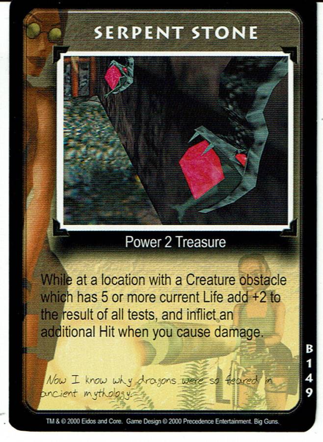 TOMB RAIDER CCG BIG GUNS RARE CARD B149 SERPENT STONE