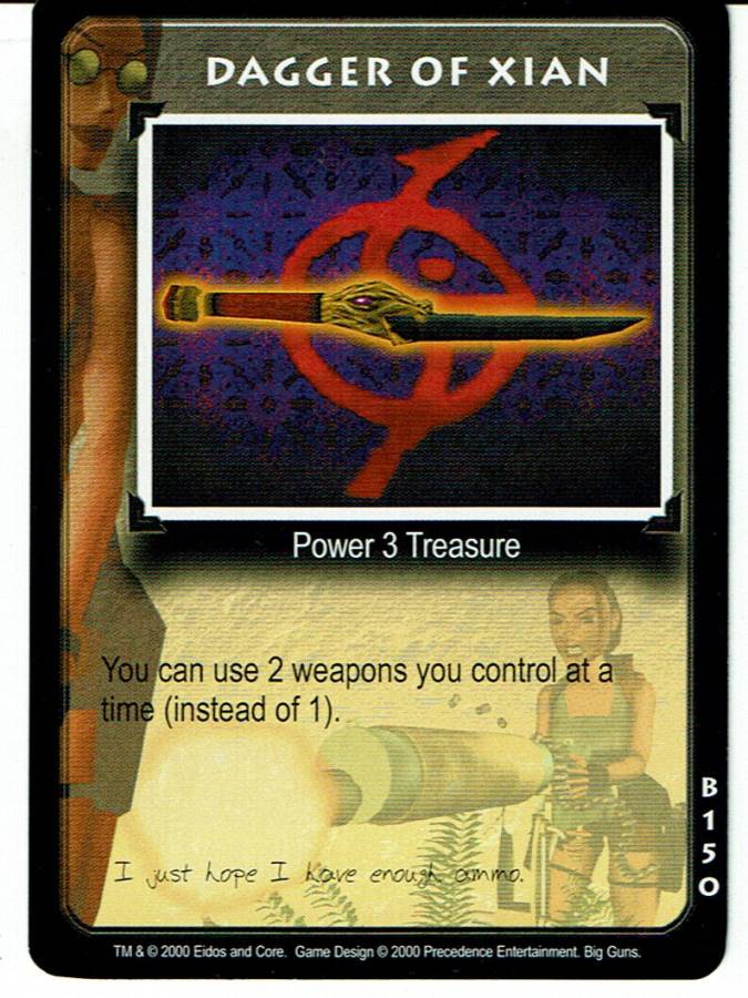 TOMB RAIDER CCG BIG GUNS RARE CARD B150 DAGGER OF XIAN