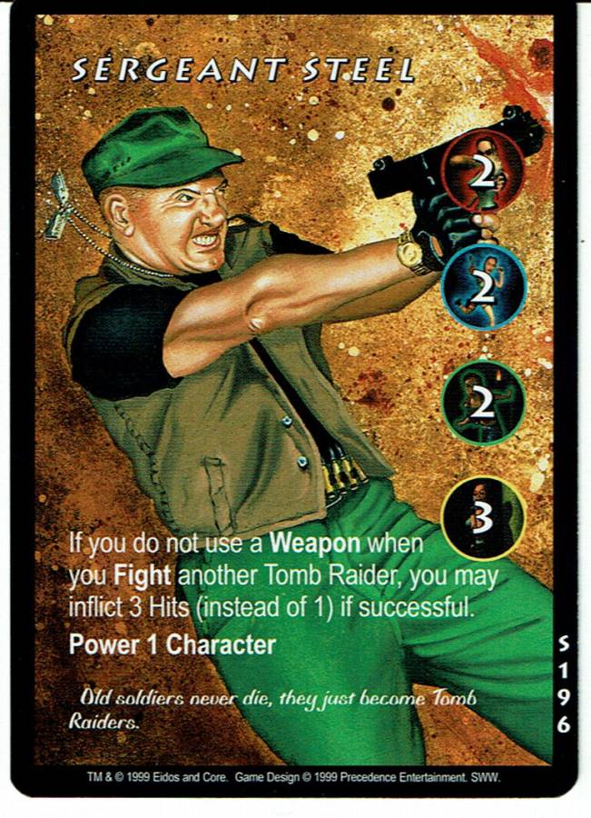 TOMB RAIDER CCG SLIPPERY WHEN WET RARE CARD S196 SERGEANT STEEL