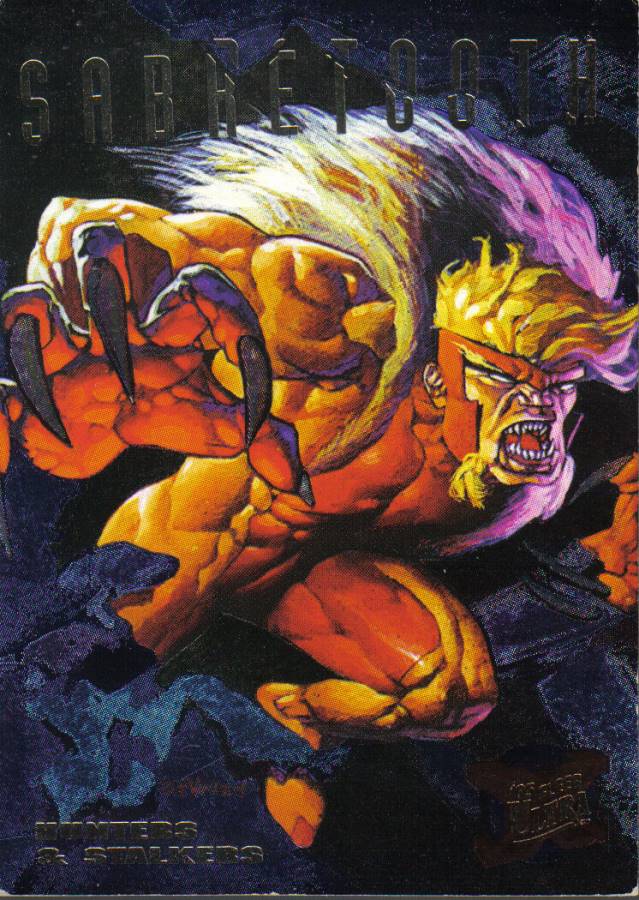 X MEN FLEER ULTRA 95 HUNTERS AND STALKERS COLOUR CARD 6 OF 9