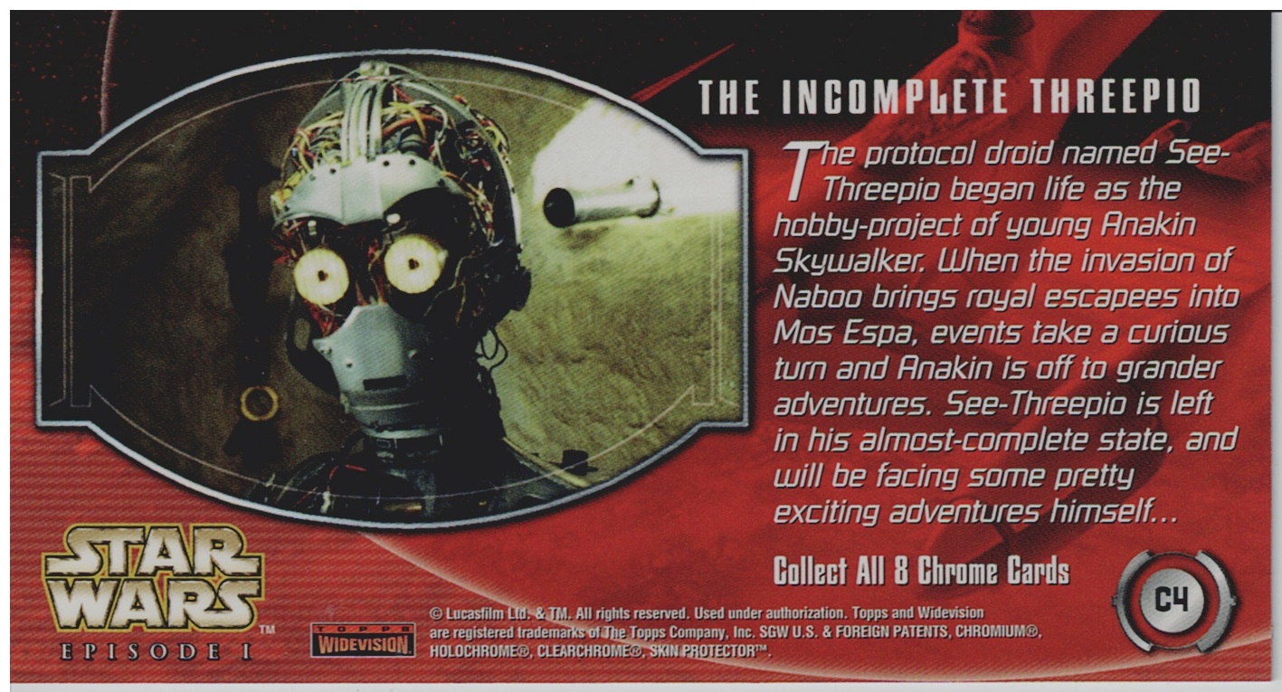 STAR WARS EPISODE 1 SERIES 1 WIDEVISION CHROME CARD C4