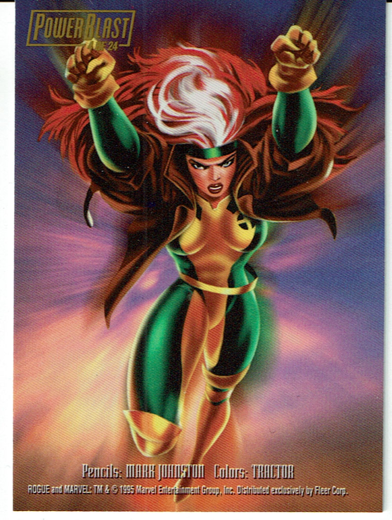 MARVEL FLAIR ANNUAL 95 POWERBLAST CARD 4 OF 24 ROGUE