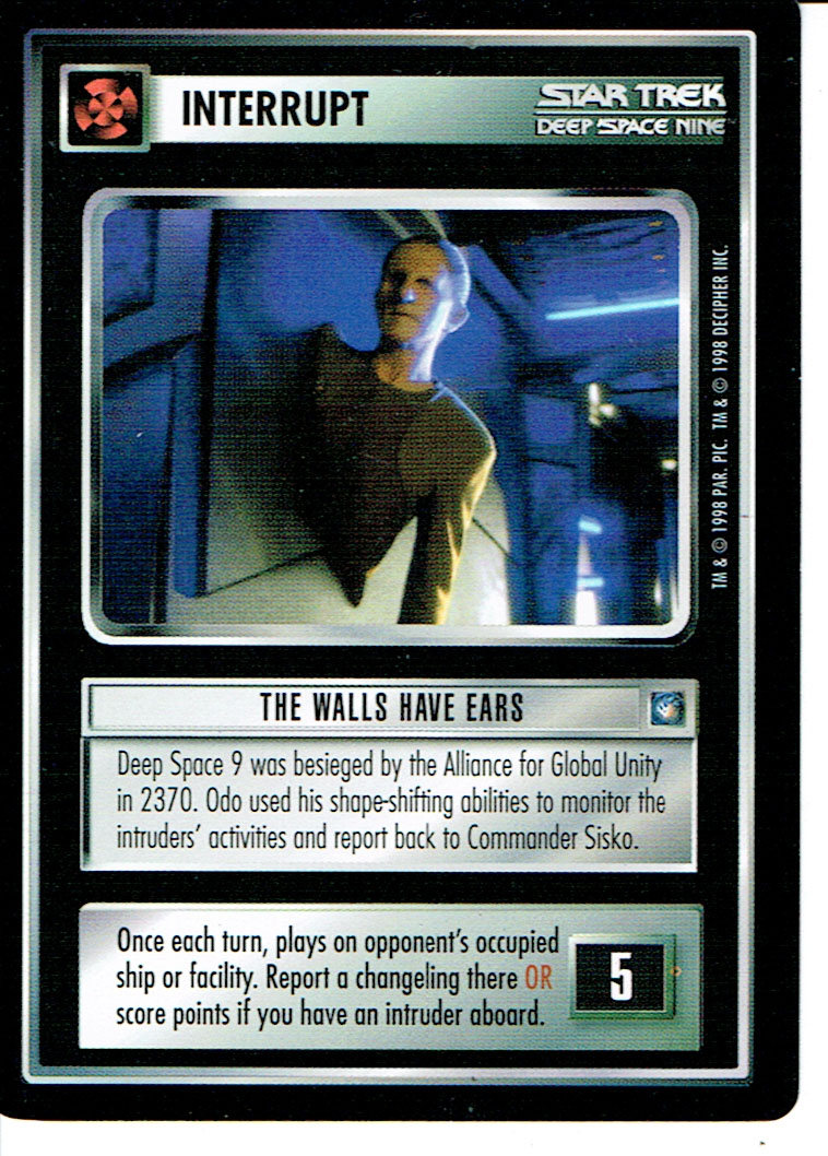 STAR TREK CCG DS9 RARE CARD THE WALLS HAVE EARS lp