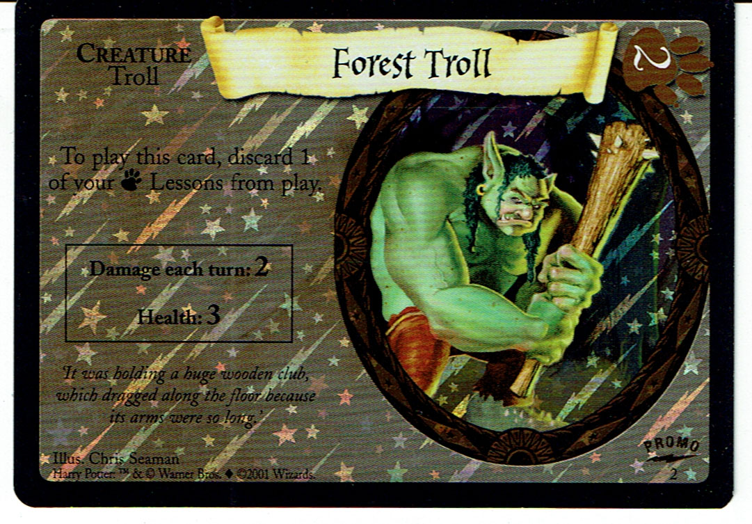 HARRY POTTER CCG PROMO CARD 2 FOREST TROLL ex
