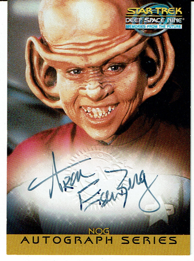 STAR TREK DS9 MEMORIES FROM THE FUTURE AUTOGRAPH CARD A9 ARON EISENBERG AS NOG