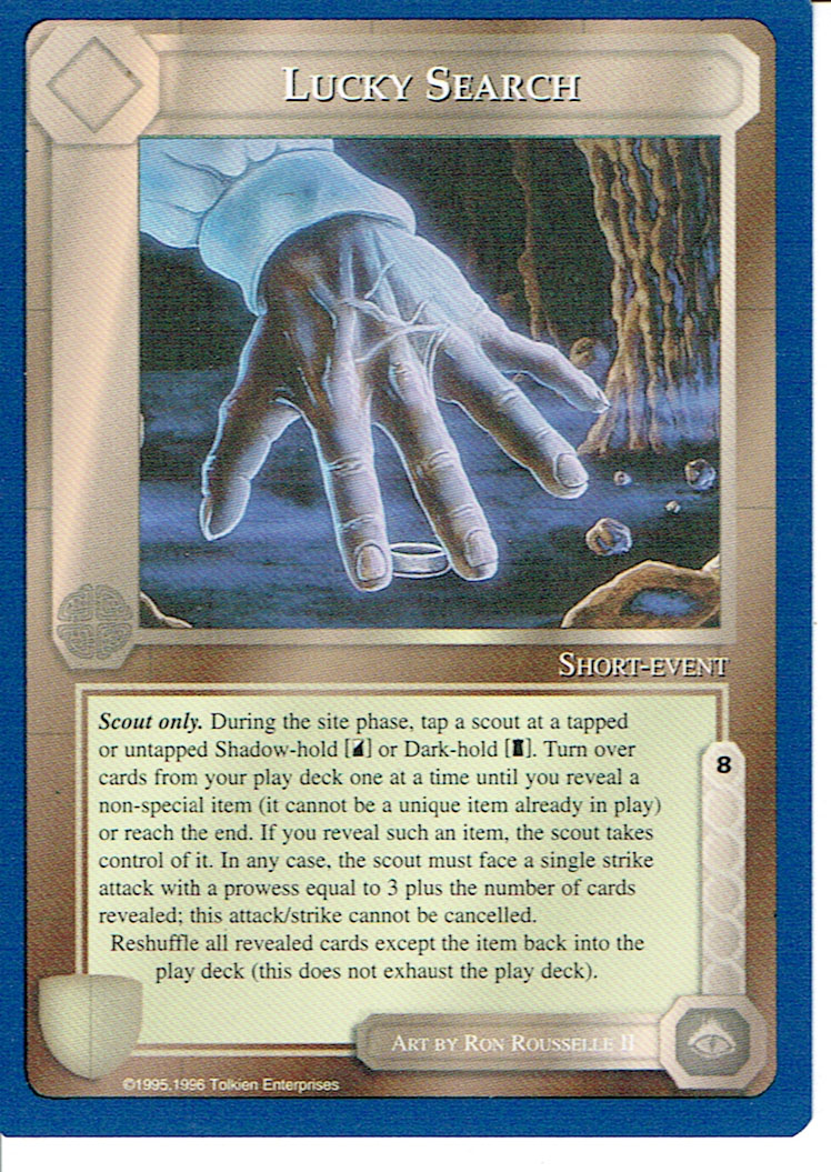 MIDDLE EARTH BLUE BORDER PREMIER RARE CARD LUCKY SEARCH ex