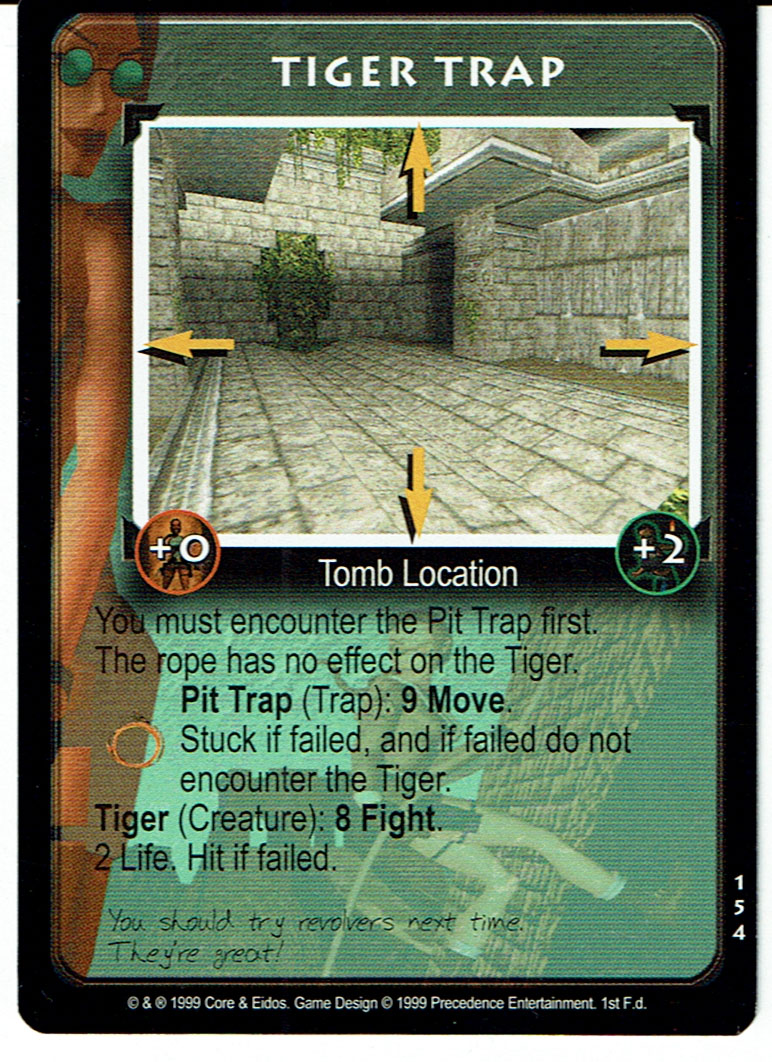 TOMB RAIDER CCG RARE CARD 154 TIGER TRAP