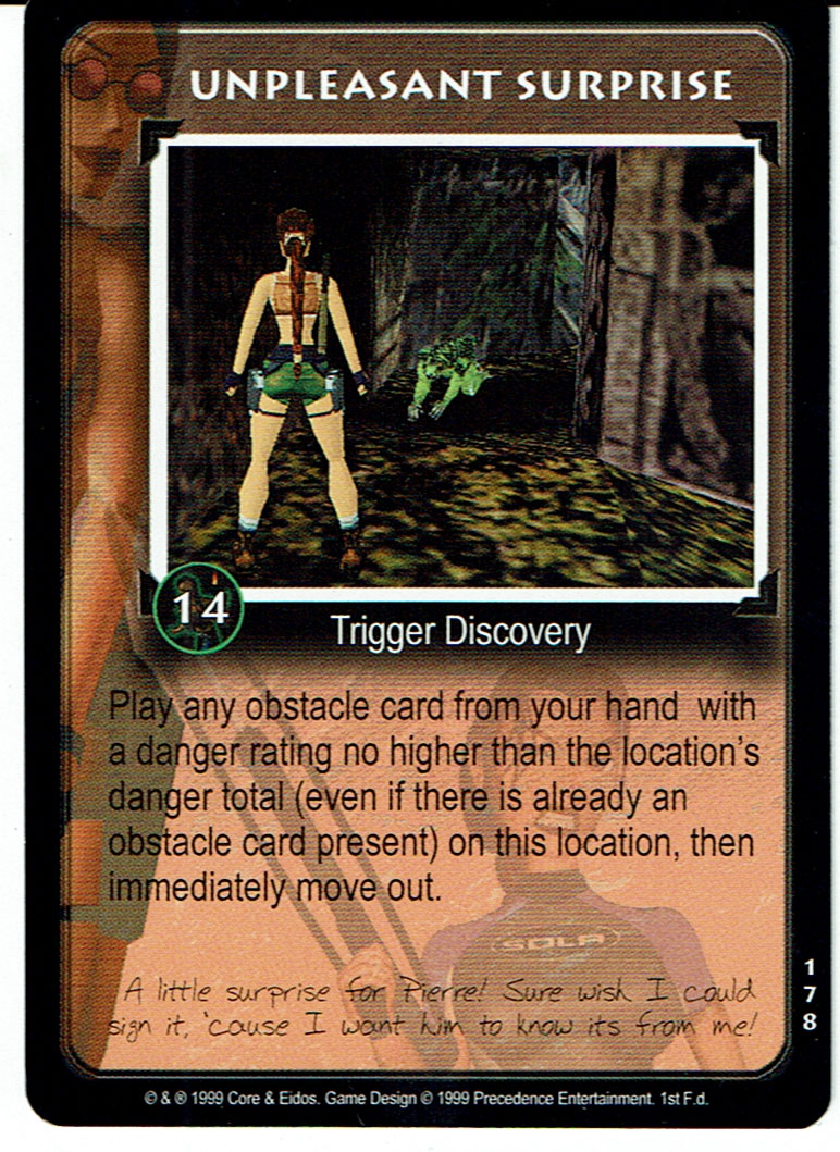TOMB RAIDER CCG RARE CARD 178 UNPLEASANT SURPRISE