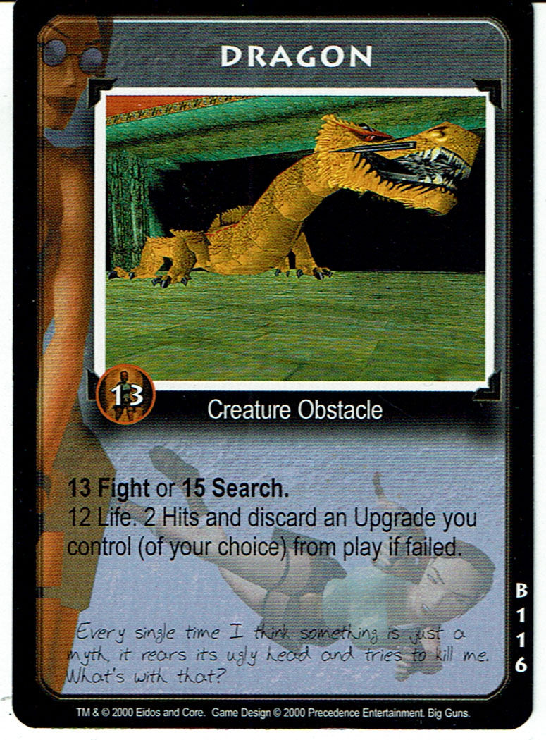 TOMB RAIDER CCG BIG GUNS RARE CARD B116 DRAGON