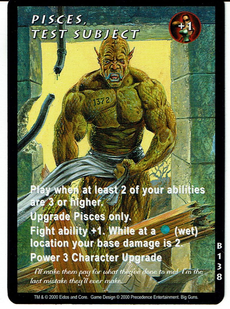 TOMB RAIDER CCG BIG GUNS RARE CARD B138 PISCES, TEST SUBJECT