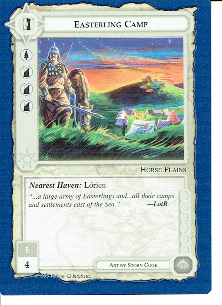 MIDDLE EARTH BLUE BORDER PREMIER RARE CARD EASTERLING CAMP ex