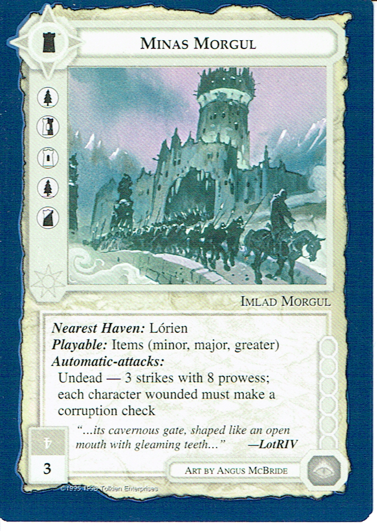 MIDDLE EARTH BLUE BORDER PREMIER RARE CARD MINAS MORGUL ex