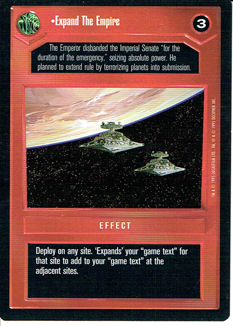 STAR WARS CCG PREMIERE BLACK BORDER RARE EXPAND THE EMPIRE lp