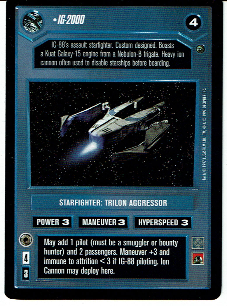 STAR WARS CCG DAGOBAH BLACK BORDER DARK SIDE IG-2000 lp