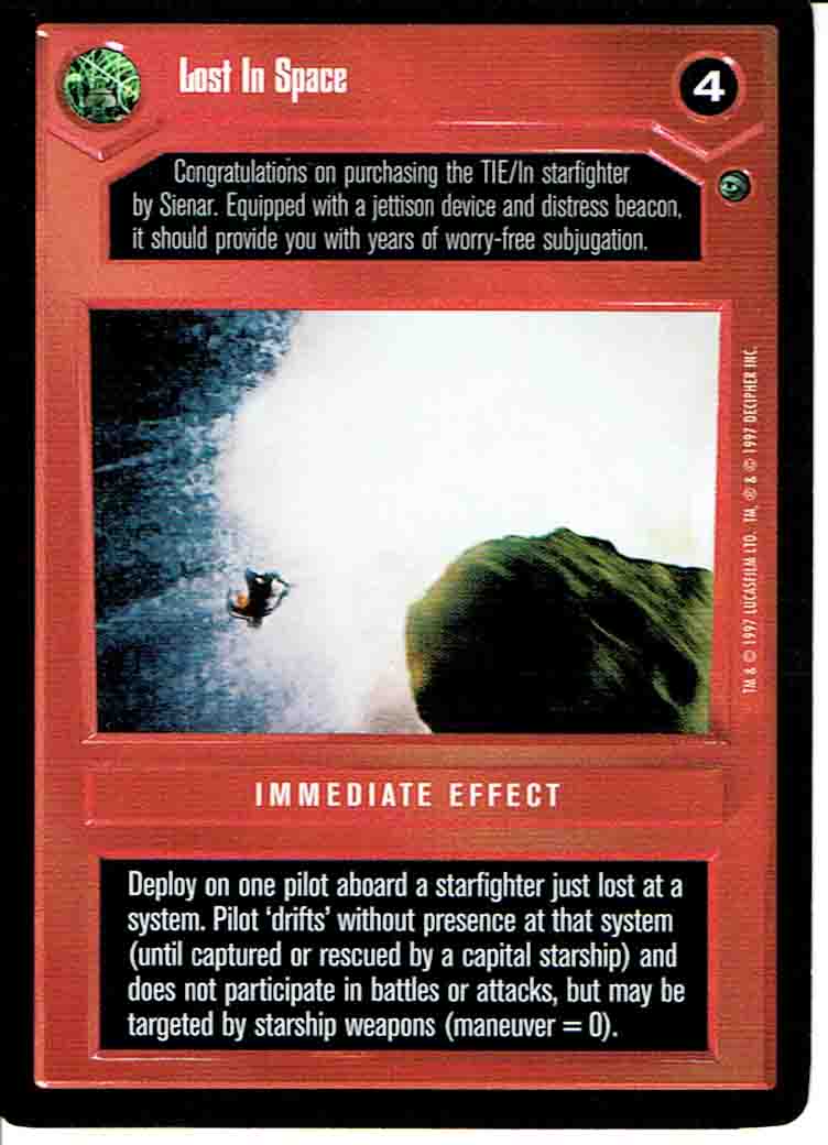 STAR WARS CCG DAGOBAH BLACK BORDER DARK SIDE LOST IN SPACE lp