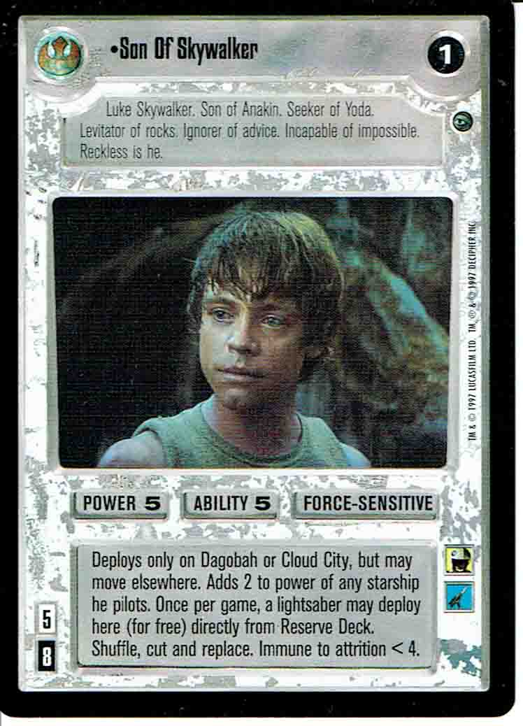 STAR WARS CCG DAGOBAH BLACK BORDER LIGHT SIDE SON OF SKYWALKER mp