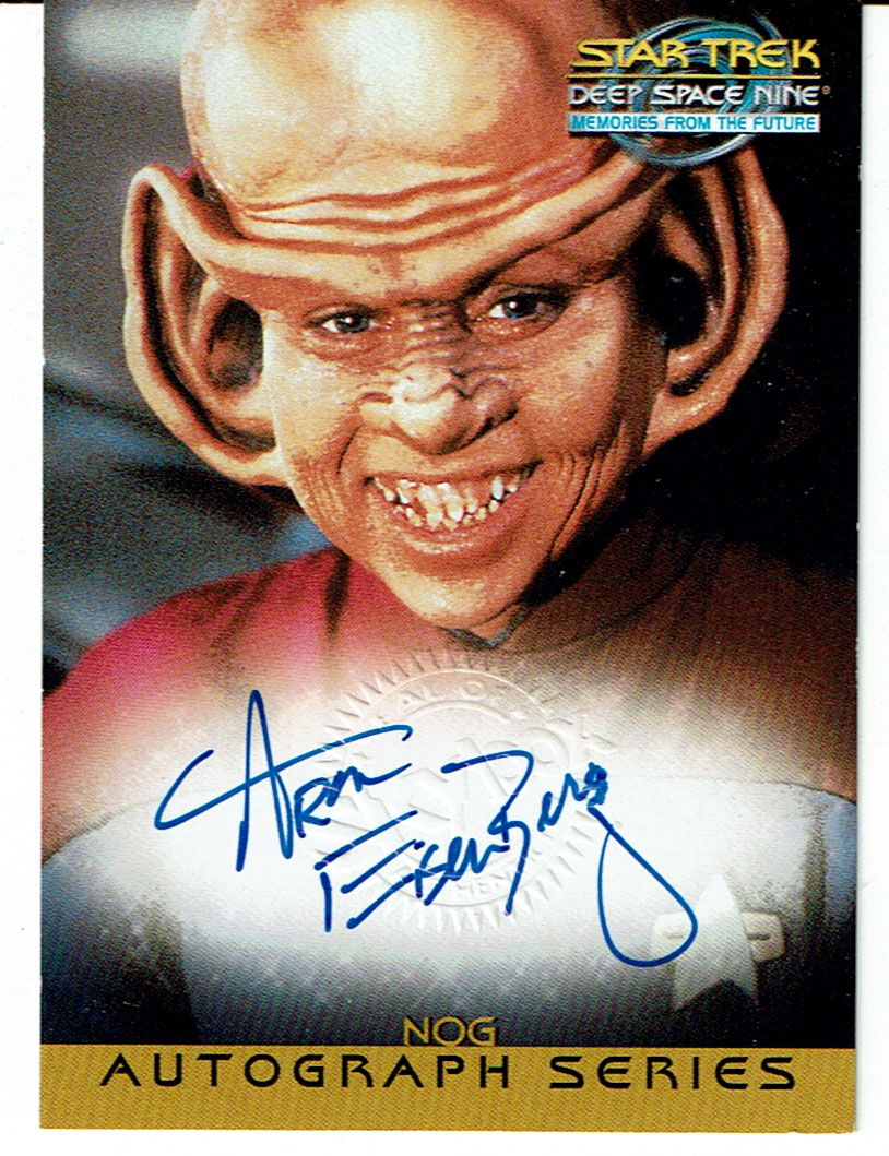 STAR TREK DS9 MEMORIES FROM THE FUTURE AUTOGRAPH CARD A9 ARON EISENBERG AS NOG