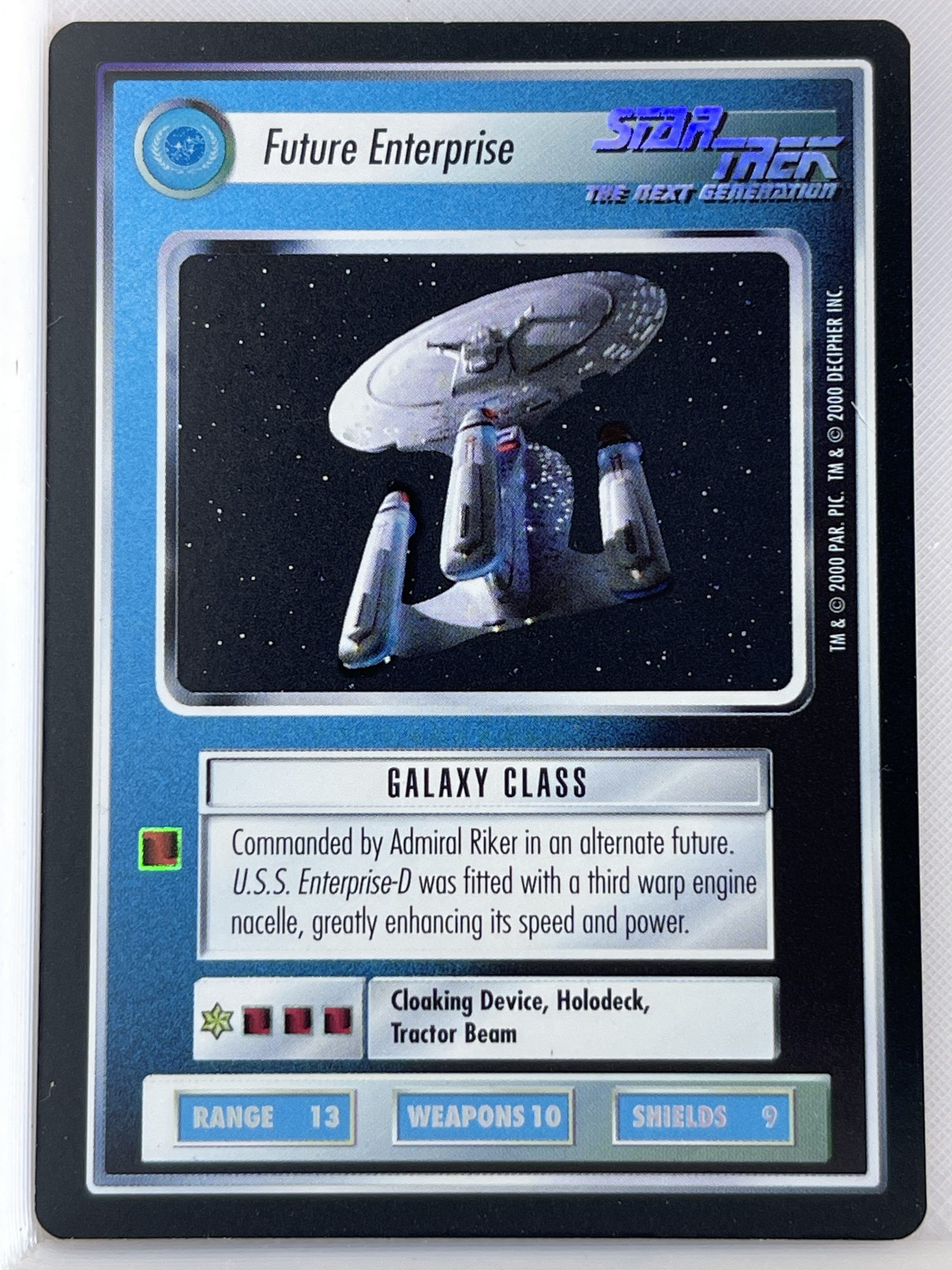 STAR TREK CCG REFLECTIONS ULTRA RARE FOIL FUTURE ENTERPRISE ex