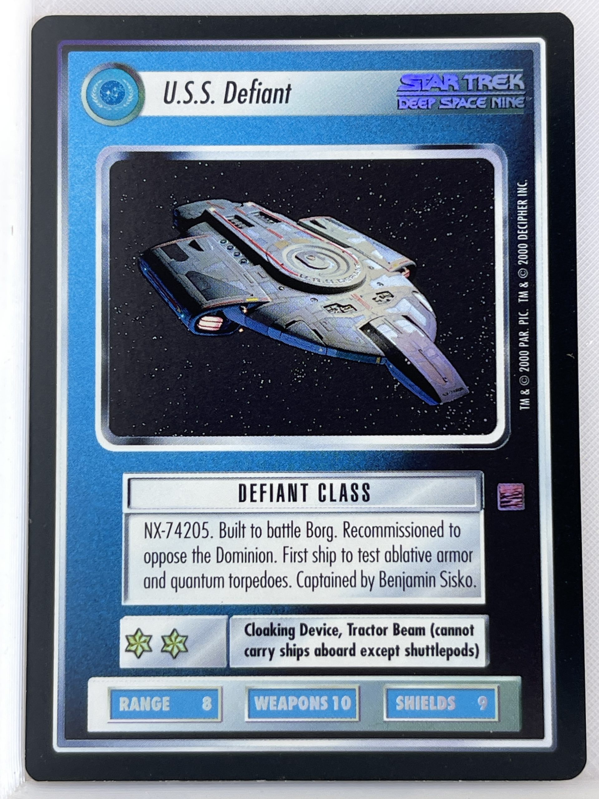 STAR TREK CCG REFLECTIONS ULTRA RARE FOIL U.S.S. DEFIANT ex
