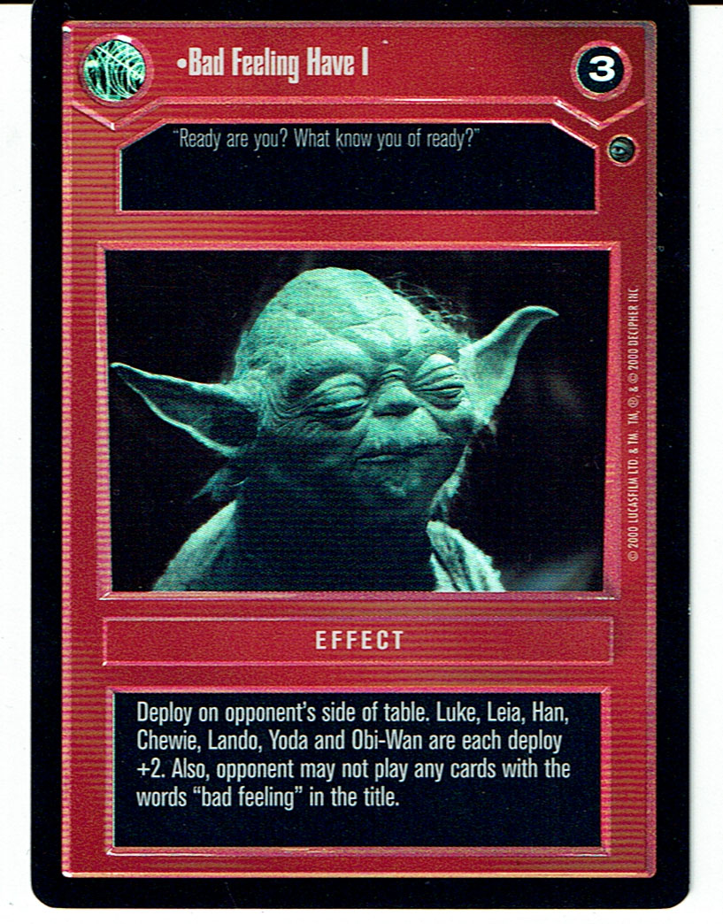 STAR WARS CCG REFLECTIONS II VRF DARK SIDE FOIL BAD FEELING HAVE I lp