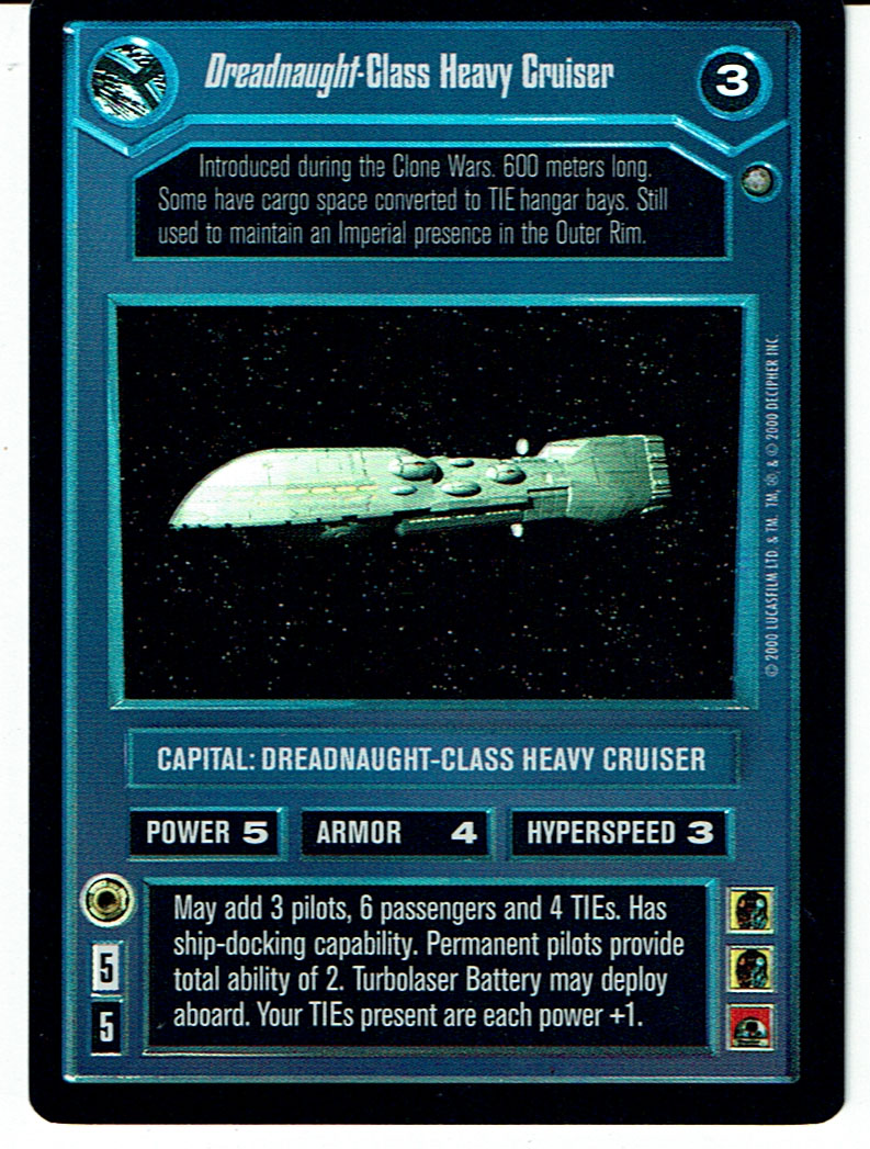STAR WARS CCG REFLECTIONS II SRF DARK SIDE FOIL DREADNAUGHT-CLASS HEAVY CRUISER lp