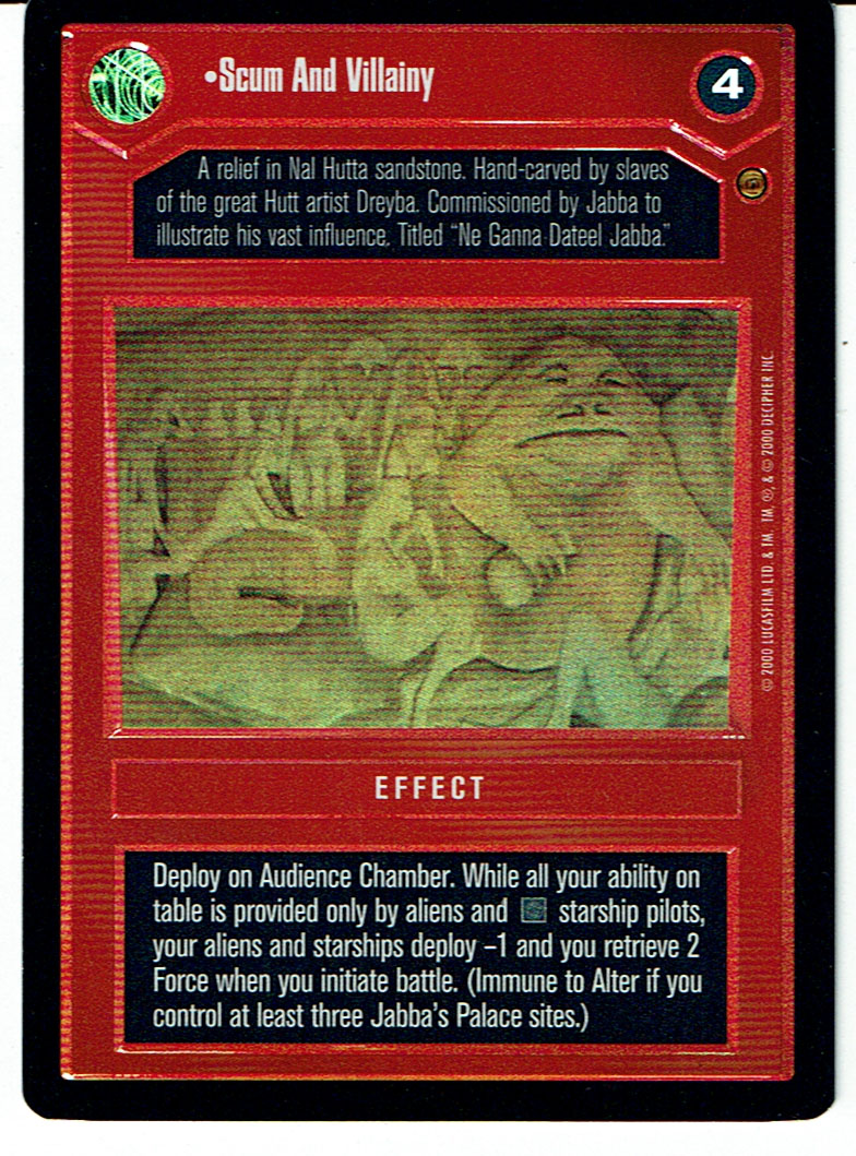 STAR WARS CCG REFLECTIONS II VRF DARK SIDE FOIL SCUM AND VILLAINY ex