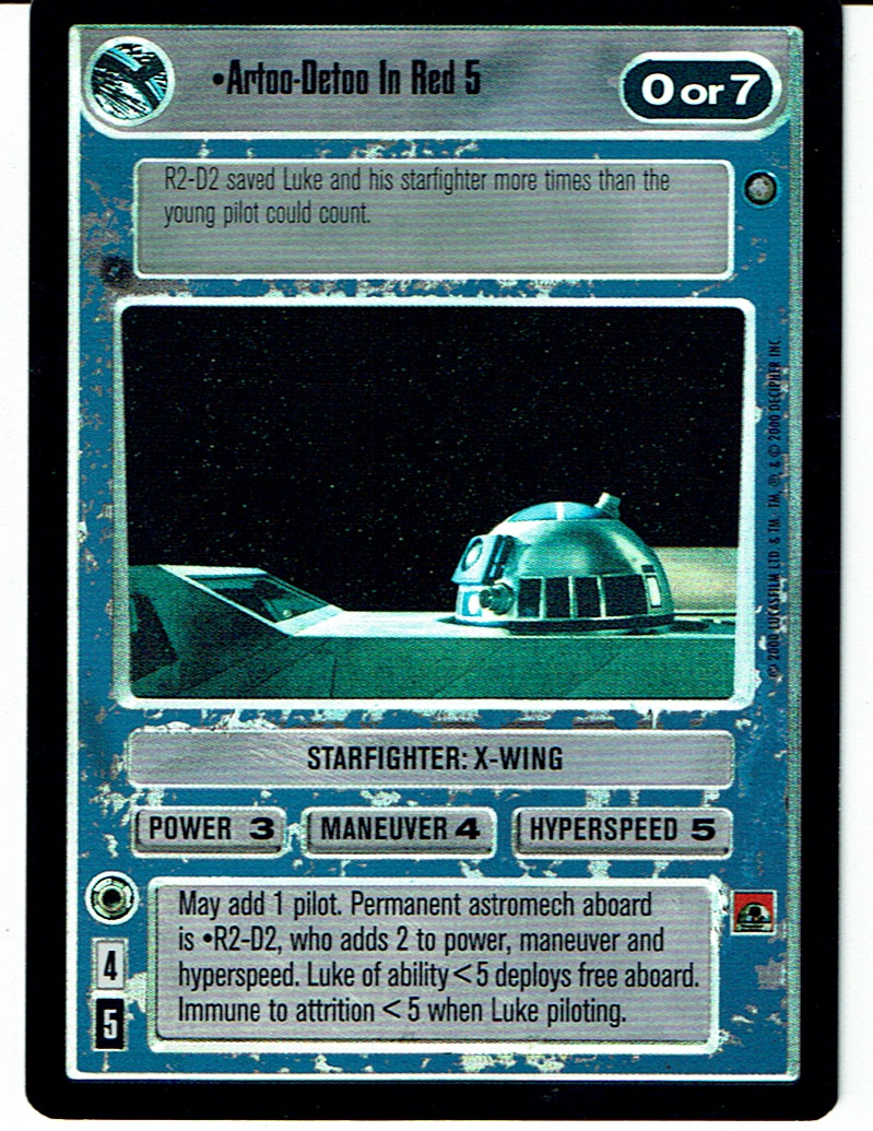 STAR WARS CCG REFLECTIONS II SRF LIGHT SIDE FOIL ARTOO-DETOO IN RED 5 ex