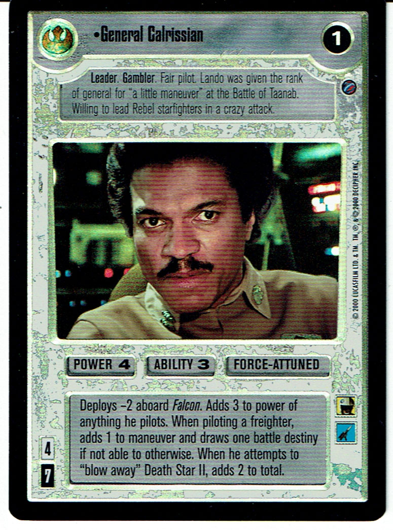 STAR WARS CCG REFLECTIONS II SRF LIGHT SIDE FOIL GENERAL CALRISSIAN ex