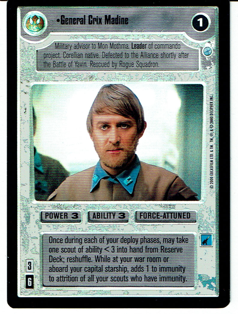 STAR WARS CCG REFLECTIONS II SRF LIGHT SIDE FOIL GENERAL CRIX MADINE ex