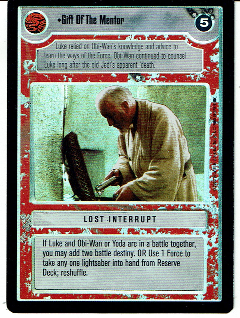STAR WARS CCG REFLECTIONS II SRF LIGHT SIDE FOIL GIFT OF THE MENTOR ex